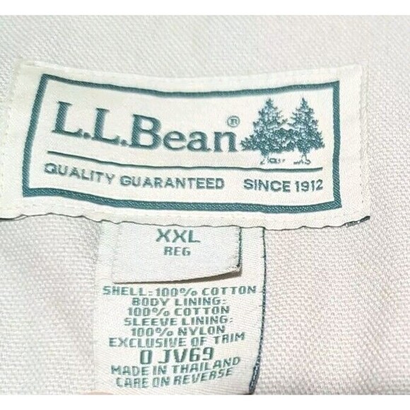 LL Bean Jacket Canvas Hunting Chore Barn Coat XXL Flannel Corduroy Collar 0JV69 - Picture 6 of 14